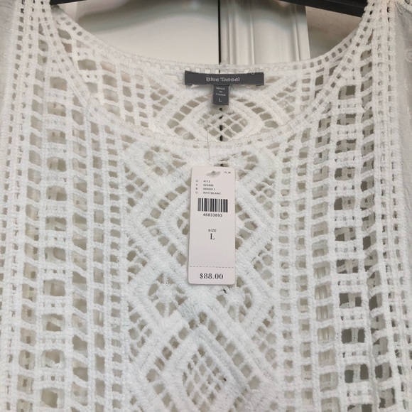 NWT Anthropologie Embroidered & Crochet Top Sz. L - Picture 2 of 3